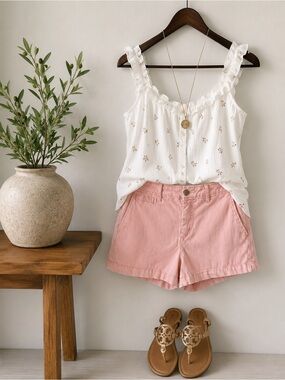 Market & Spruce Pink Chino Shorts | 3" Inseam | Stretch Casual | Women's 12